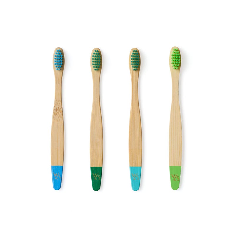Wild Stone Wild & Stone | Organic Children's Bamboo Toothbrush | 4 Pack | Soft Fibre Bristles | 100% Biodegradable Handle | BPA Free | Vegan Eco Friendly Kids Toothbrushes (Aqua) - Image 5
